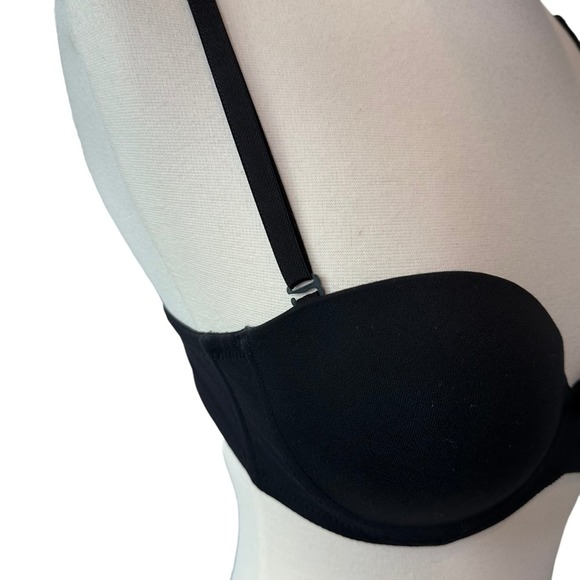 Victorias Secret Convertible Strapless Bra Womens Padded Push Up Wired Black 34B - Picture 4 of 11
